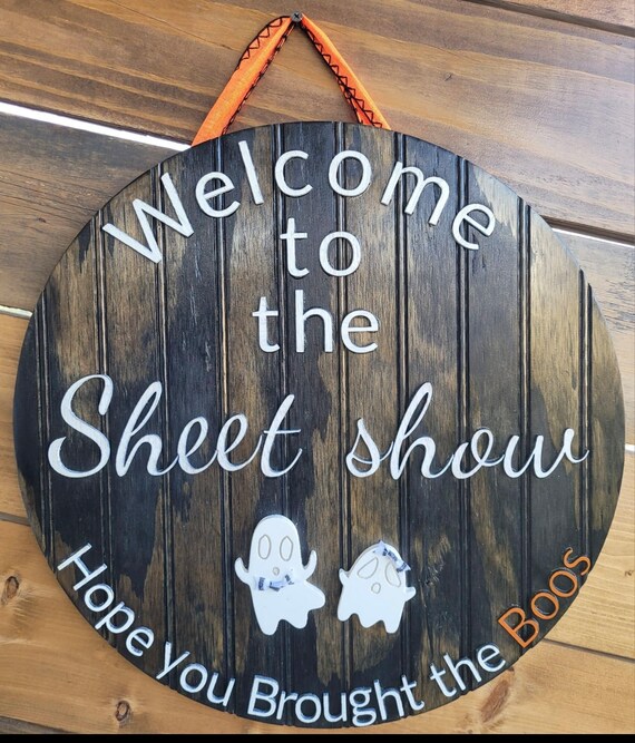 Spooky engraved wooden Welcome Signs